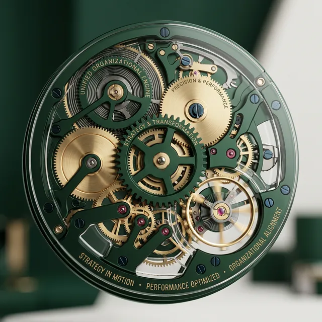 A stylized 3D premium macro illustration of an intricate clockwork gear mechanism, representing a unified, high-performing sales organization.