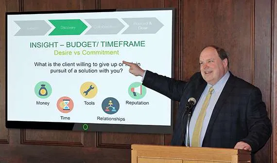 Michael Andersen teaching the Client Builder Selling framework